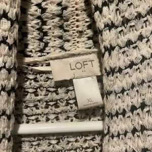 LOFT Black and White Cardigan Sweater